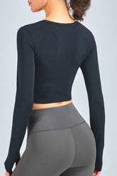 Breathable Cropped Long Sleeve Sports Top